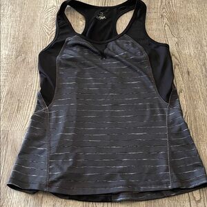 tek gear Black and Gray Striped Racerback Tank